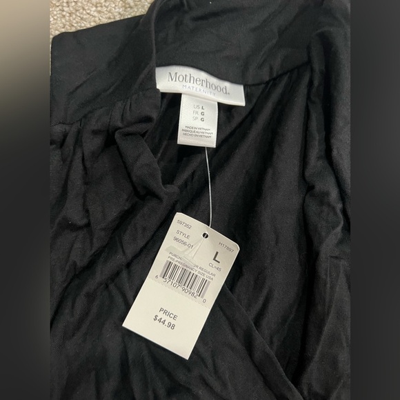 Motherhood Maternity Black Empire Waist w/ Tie Maxi Dress size Large - Picture 4 of 6